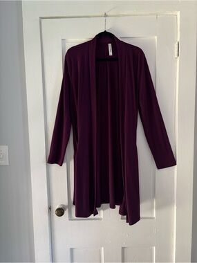 Zenana Outfitters Plum Open-Front Cardigan